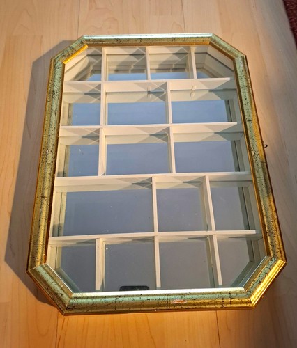 Vitrine achteckig gold weiß - achteckig, gold/weiß