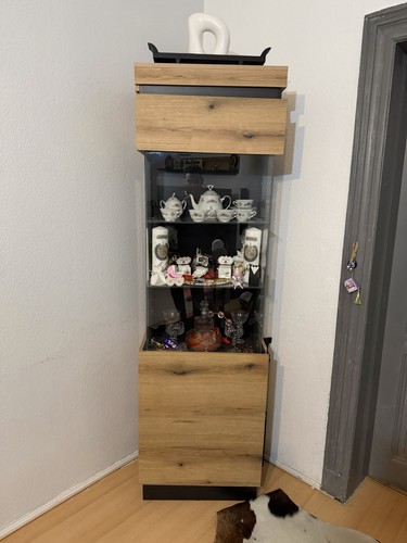 Glasvitrine mit spiegel und - mit,